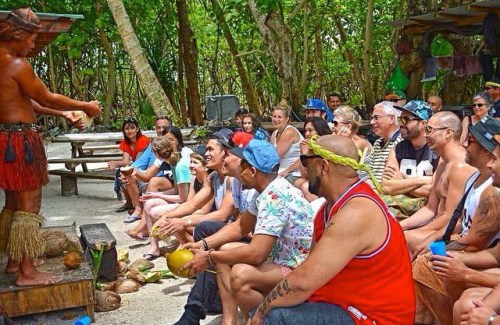 At the coconut opening show, was awesome. This dude's the man. Make sure you check out a Koka Lagoon Cruise if you're ever in Rarotonga. 